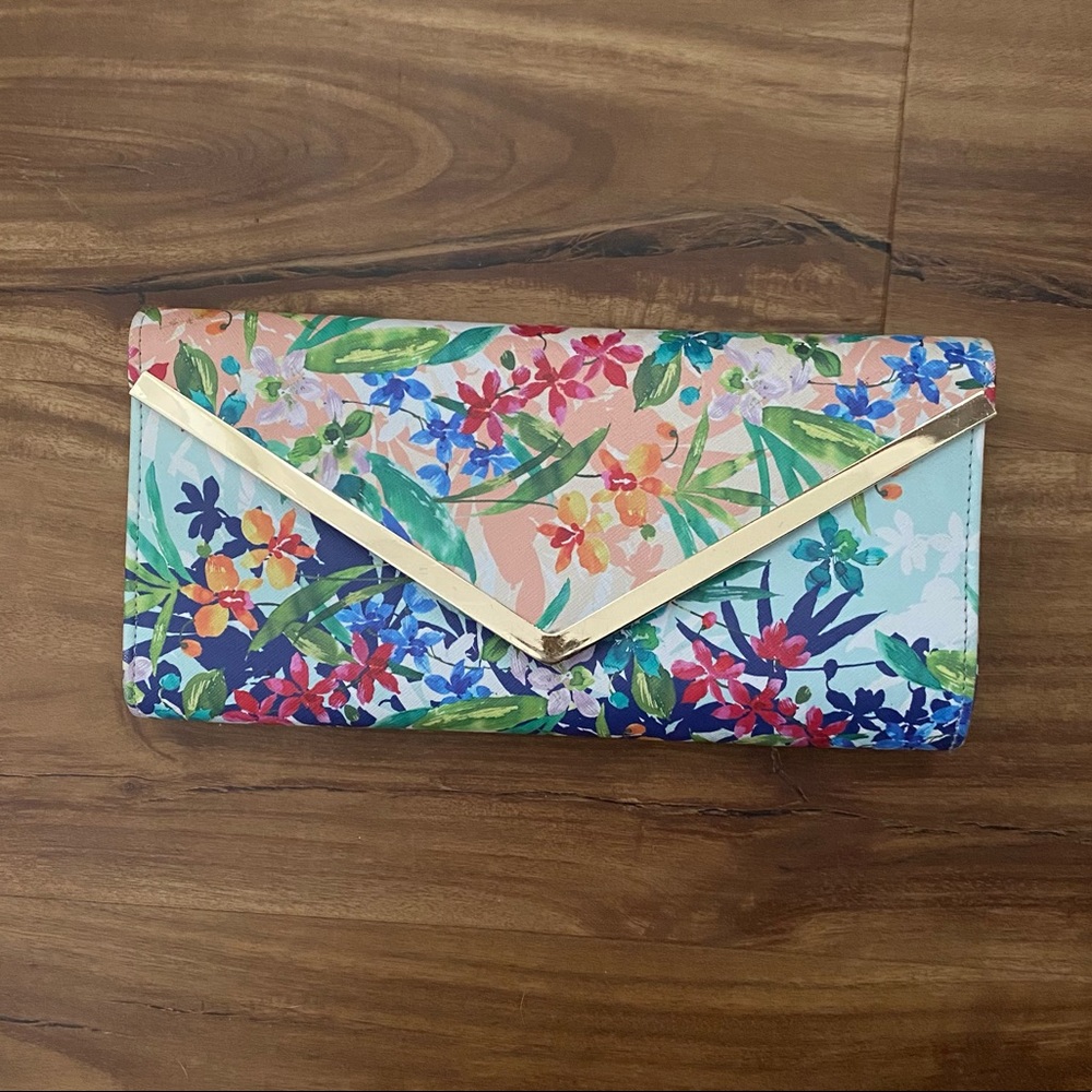 ALDO spring floral clutch purse